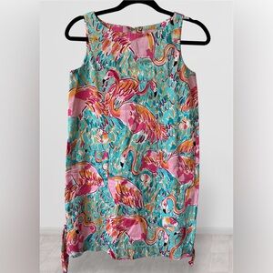 Lily Pulitzer Cotton Flamingo Print Mini Dress